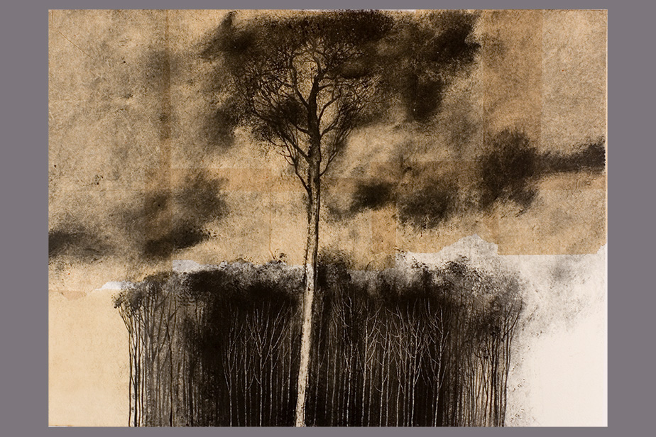 Monotype - Grand arbre, nuage - Gerard Jan