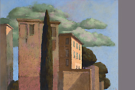 Pastel - Immeubles, nuages, Naples - Gérard Jan