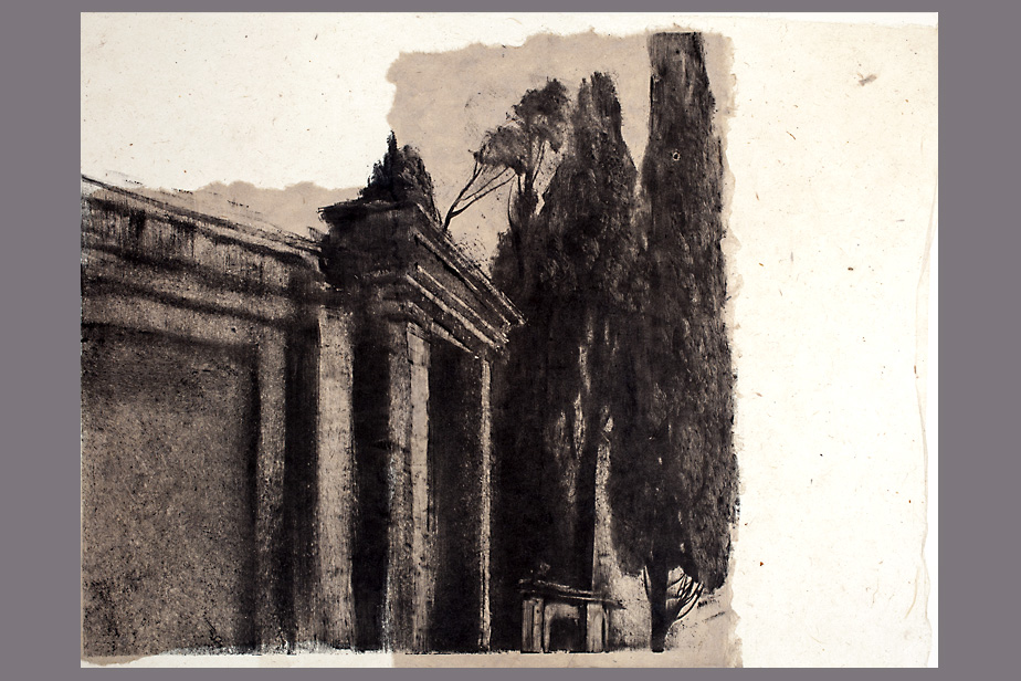 Monotype - Jardins, Palazzo Farnese - Gerard Jan
