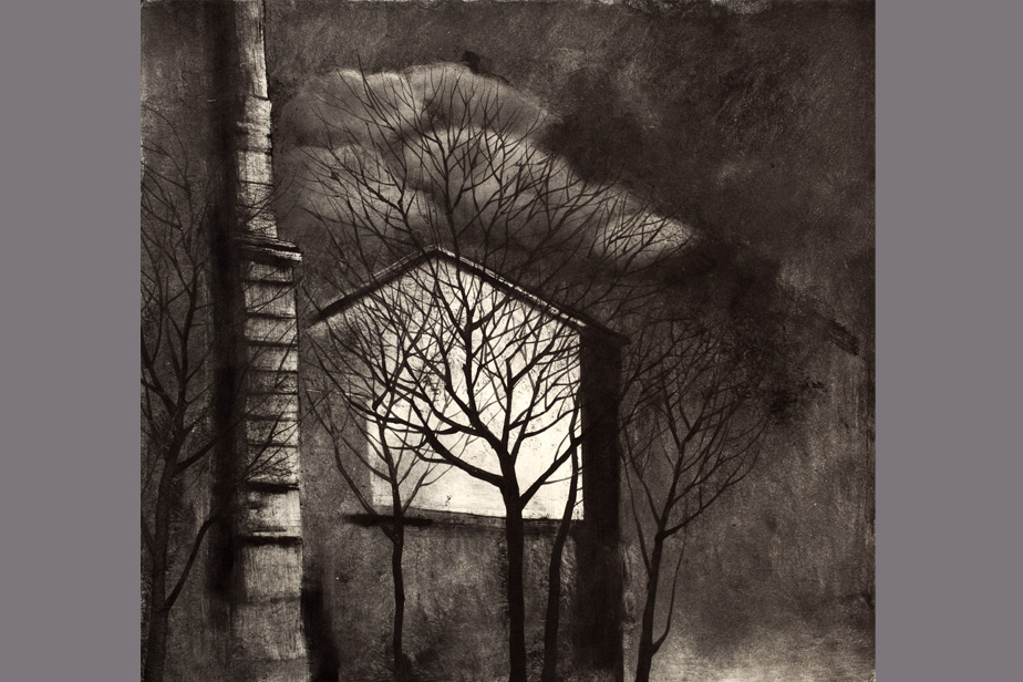 Monotype - Façade et arbre,Lisbonne - Gerard Jan