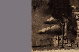 Monotype - Arbre et nuage vers la tombe de Keats - Gérard Jan
