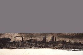 Monotype - Paysage en Toscane - Gérard Jan