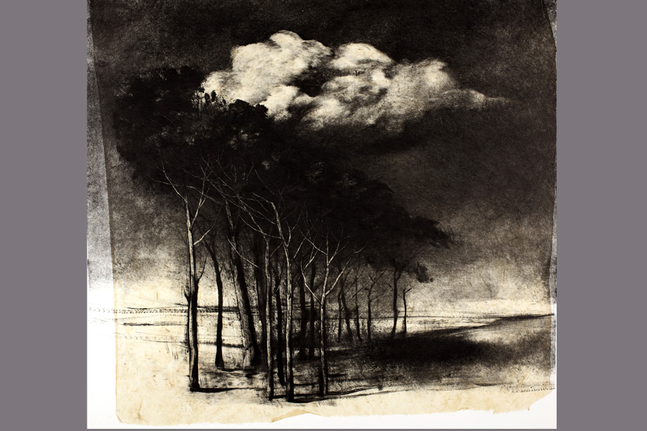 Monotype - Arbres et nuage - Gerard Jan