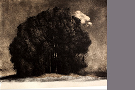 Monotype - Bosquet et petit nuage - Gérard Jan