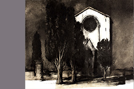 Monotype - Abbaye et grand cyprès - Gérard Jan