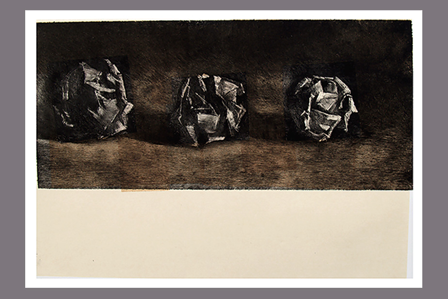 Monotype - Trois boulettes de papier - Gerard Jan