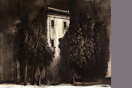 Monotype - Immeuble dans les arbres, Palerme - Gérard Jan