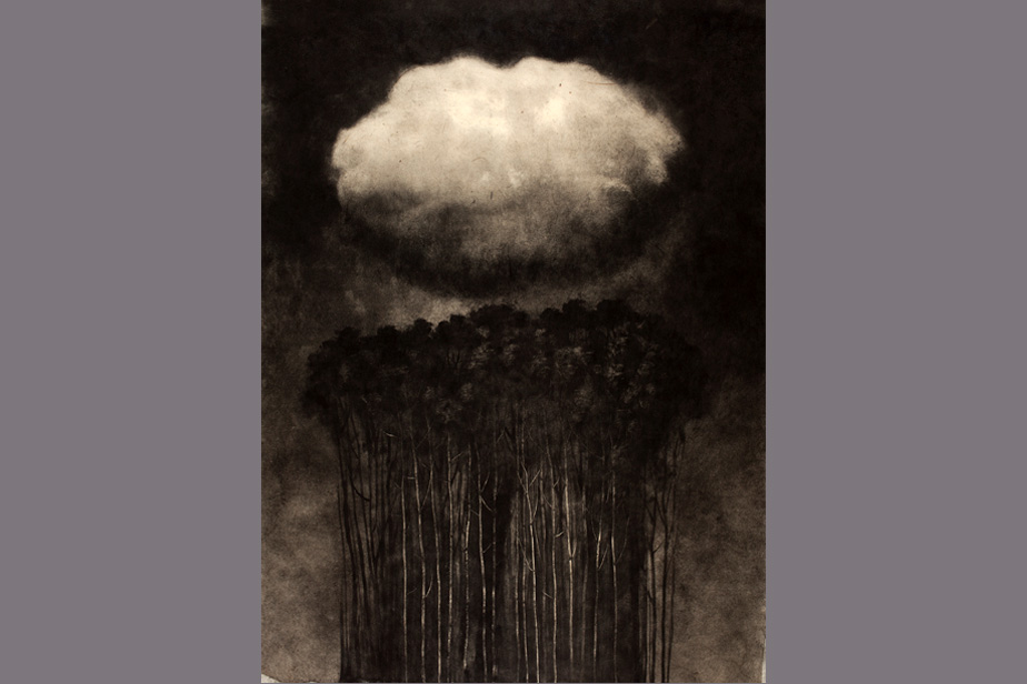 Monotype - Grand nuage et forêt - Gérard Jan