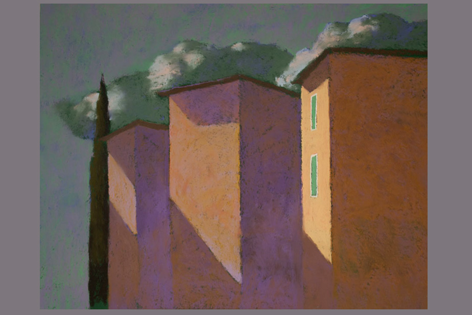 Pastel - Trois immeubles, Via Aurelia - Gerard Jan