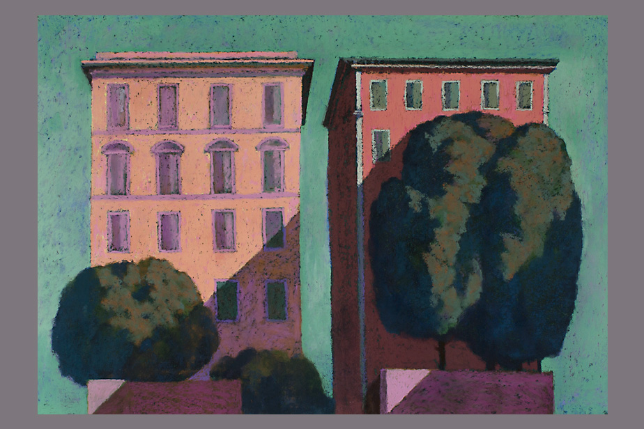 Pastel - Deux immeubles, Naples - Gerard Jan