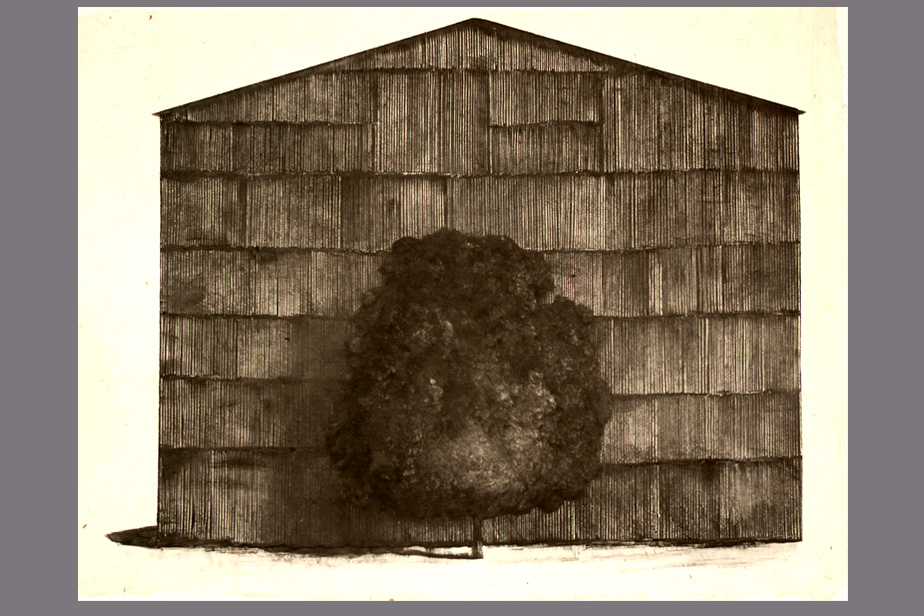 Monotype - Hangar, arbre - Gerard Jan
