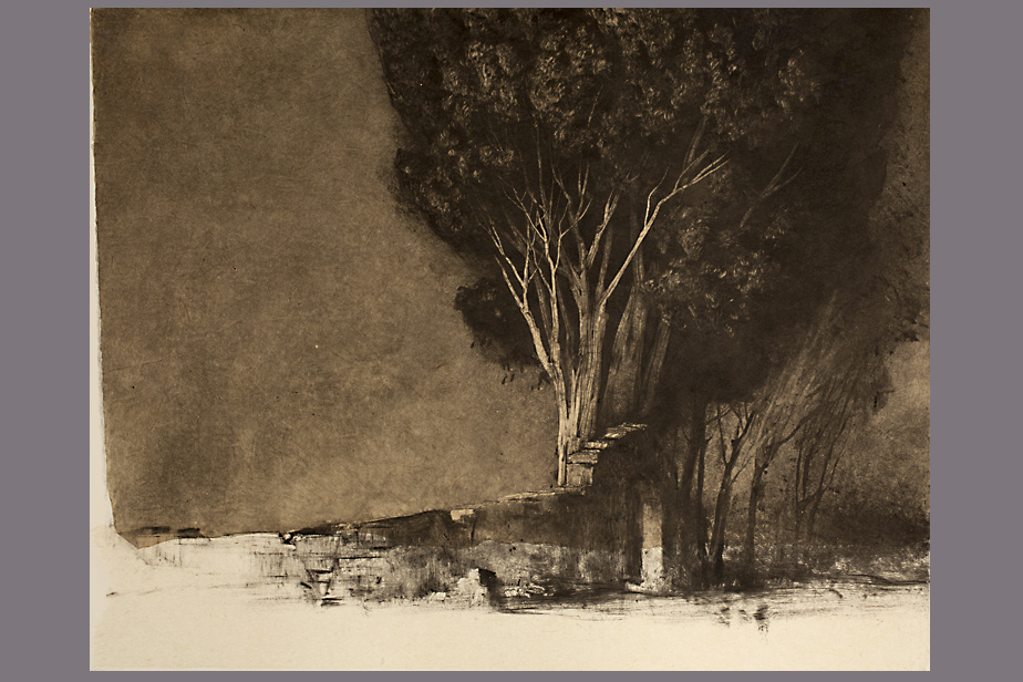 Monotype - Mur d'enceinte arbre - Gerard Jan