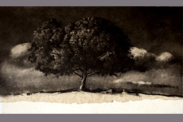Monotype - L'arbre et les nuages - Gérard Jan
