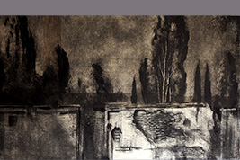 Monotype - Ruines et cyprés, Ostia - Gérard Jan
