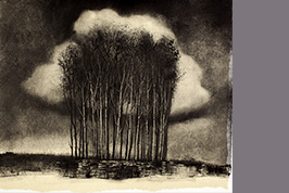 Monotype - Fûtaie et grand nuage - Gérard Jan