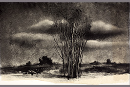 Monotype - Bosquet, nuage - Gérard Jan