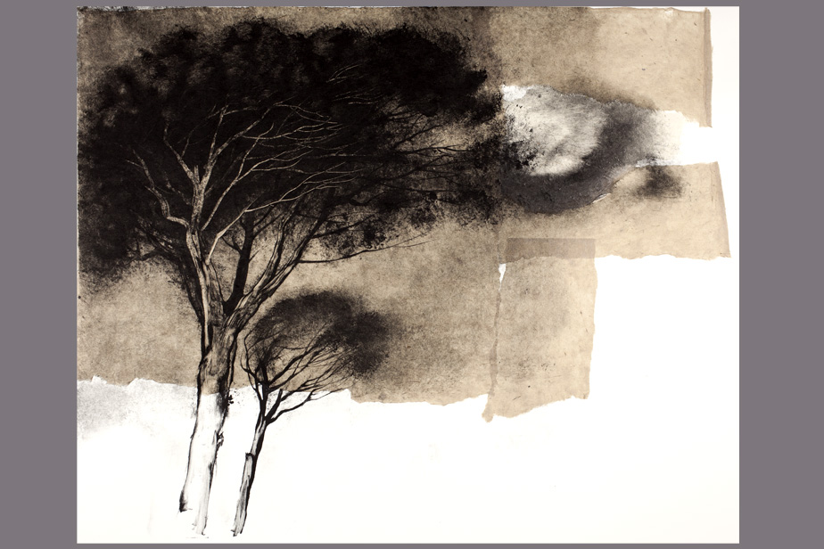 Monotype - Grand pin et nuage - Gerard Jan