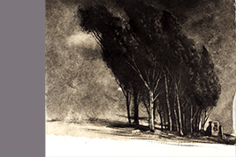 Monotype - Les arbres et le petit nuage - Gérard Jan