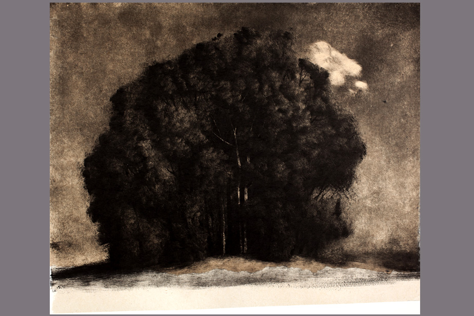 Monotype - Bosquet et petit nuage - Gerard Jan