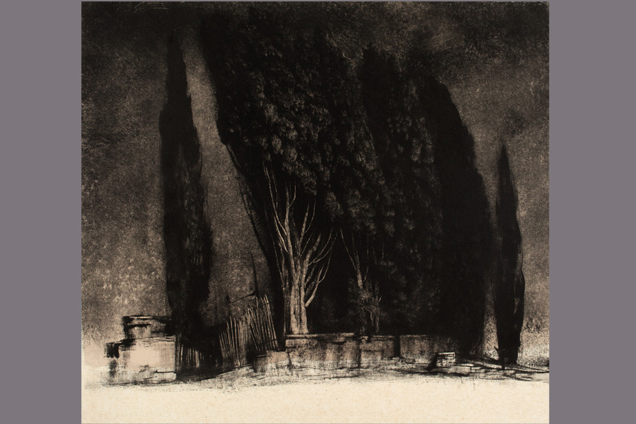 Monotype - Vestiges et arbres - Gerard Jan
