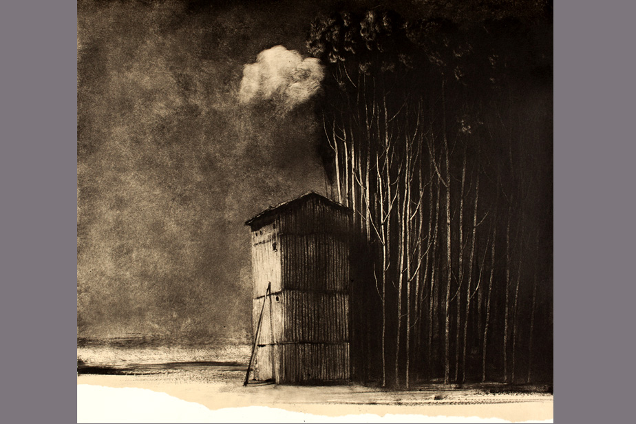 Monotype - Hangar et nuage - Gerard Jan