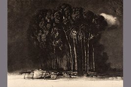 monotype - Deux arbres - Gérard Jan