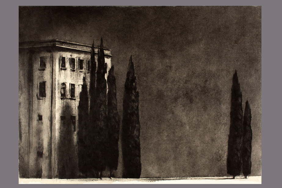 Monotype - Vue d'un immeuble, Palerme - Gérard Jan