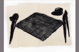 Monotype - Trois pinceaux, natte, encre - Gérard Jan