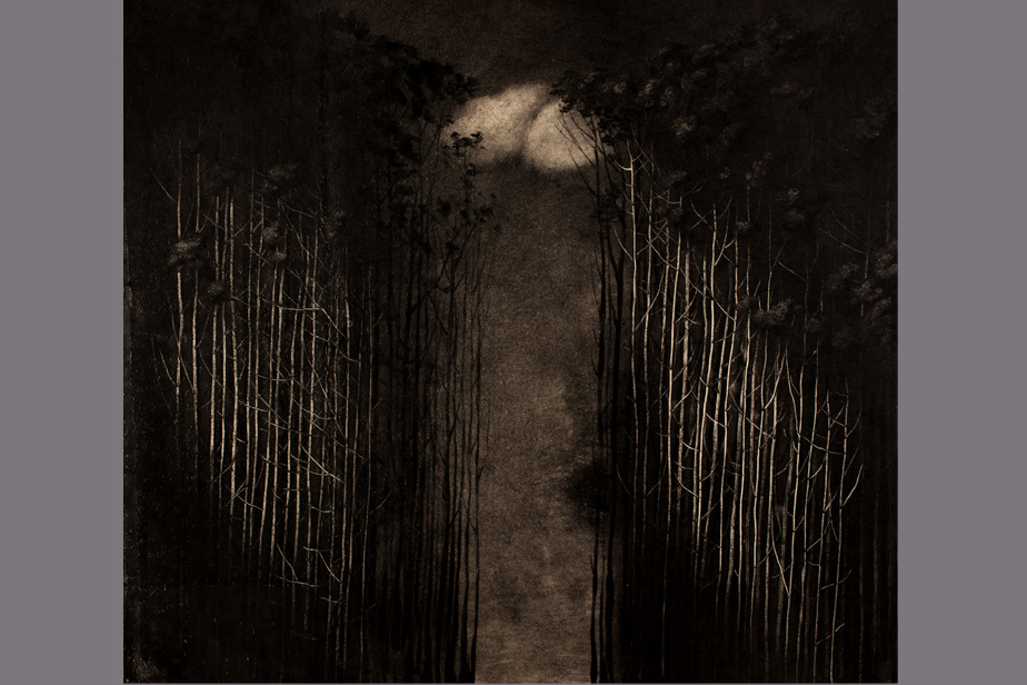 monotype - Ouverture dans la forêt - Gérard Jan