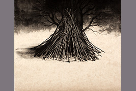 Monotype - Bûcher dans la forêt - Gérard Jan
